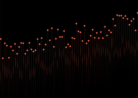 Abstract pink orange growing financial linear graph chart background. Vector lines tech designのイラスト素材