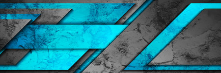 Dark gray and blue abstract stripes grunge geometric background. Vector banner design