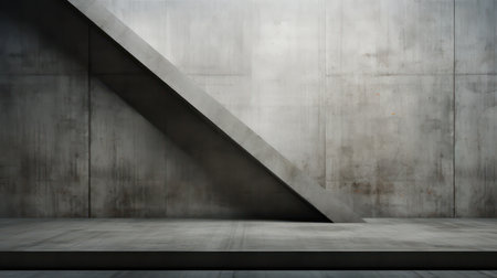 Gray grunge concrete geometric shapes abstract background. Generative AI designの素材