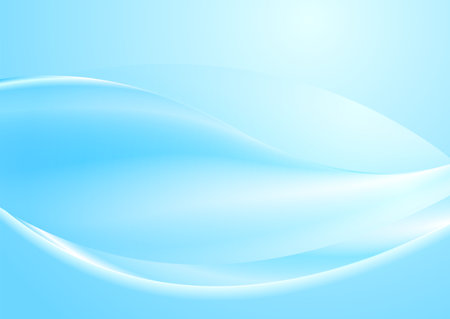 Abstract blue white smooth blurred waves background. Vector graphic designのイラスト素材