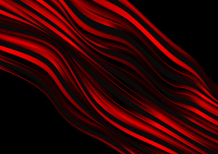Abstract dark red smooth liquid waves background. Vector graphic designのイラスト素材