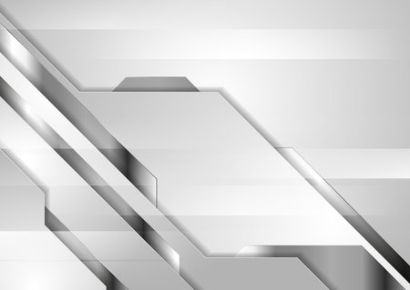 Gray metallic abstract technology geometric background. Vector designのイラスト素材