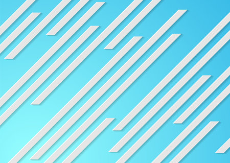 Gray paper stripes geometric tech abstract background. Minimal blue vector designのイラスト素材