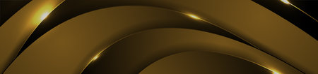 Dark bronze wavy abstract background with neon laser lines. Vector banner designのイラスト素材