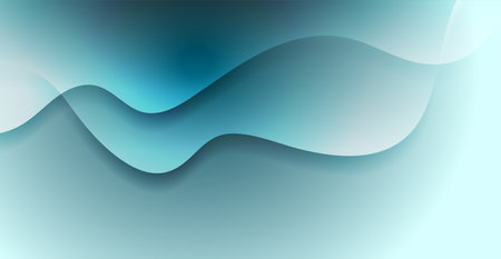 Blue smooth glossy waves abstract minimal background. Vector designのイラスト素材