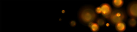 Orange glowing bokeh lights abstract background. Vector neon banner designのイラスト素材