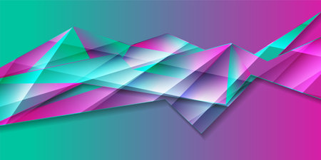 Holographic low poly abstract technology background. Geometric vector designのイラスト素材