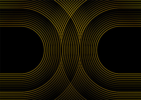 Golden linear pattern abstract geometric tech background. Vector designのイラスト素材