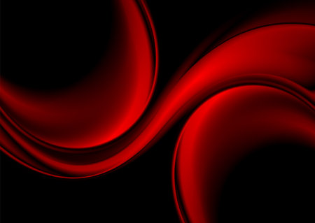 Red smooth blurred waves abstract elegant background. Vector designのイラスト素材