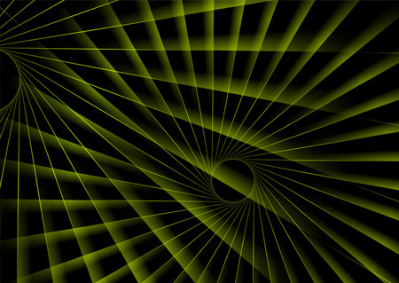 Green glowing lines rays abstract futuristic tech background. Vector digital art designのイラスト素材