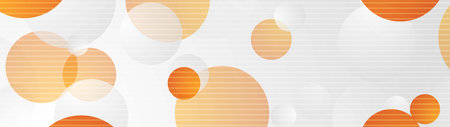Orange gray circles and stripes abstract geometric background. Vector minimal banner designのイラスト素材