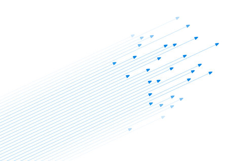 Abstract blue linear arrows geometric tech background. Vector concept designのイラスト素材