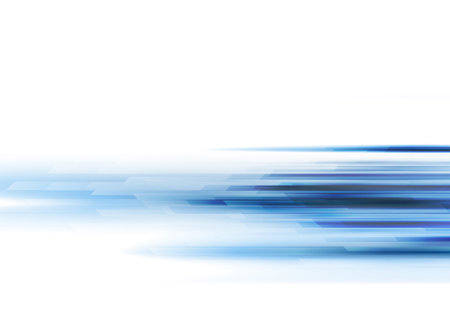 Glowing tech blue stripes on white background. Vector designのイラスト素材