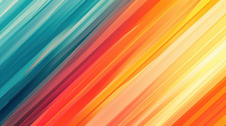 Colorful blue orange geometric stripes. Generative AI designの素材
