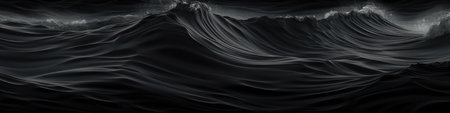 Black water waves abstract background. Generative AI imageの素材