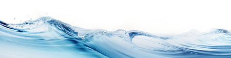 Clean water waves on white background. Generative AI imageの素材