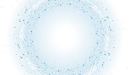 Abstract background with glossy curves and blue dots. Vector designのイラスト素材