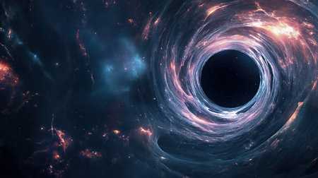 A black hole in space. Generative AI designの素材