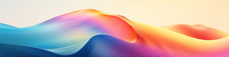 Vivid liquid glossy waves abstract background. Generative AI designの素材