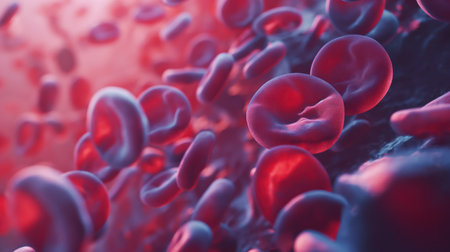 Red blood cells in vein. Generative AI imageの素材