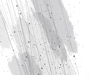 Gray grunge blots background with abstract dots and lines. Vector designのイラスト素材