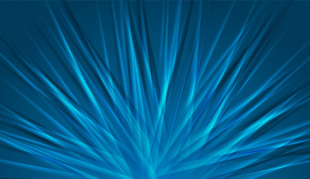 Vibrant blue abstract shiny rays modern tech background. Future concept vector art designのイラスト素材