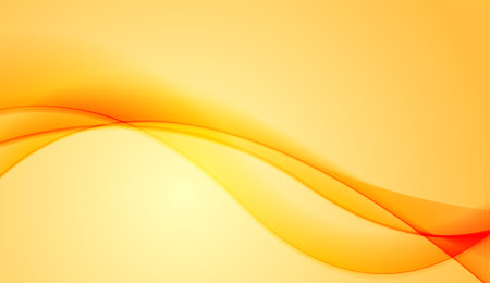 Bright orange smooth glossy waves abstract elegant background. Vector designのイラスト素材