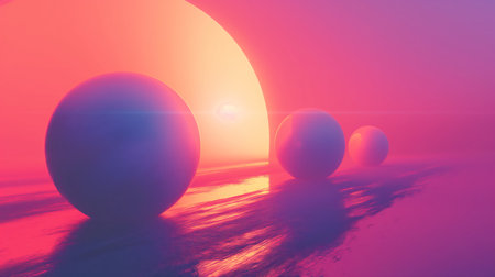 Sci-fi retro 80s geometric tech abstract background. Generative AI designの素材