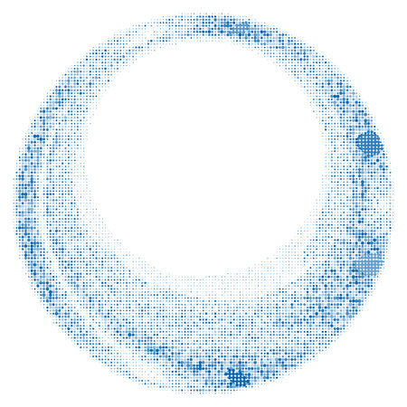 Halftone dotted circle abstract concept tech background. Geometry minimal vector designのイラスト素材