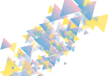 Colorful pastel triangles geometric tech abstract background. Vector designのイラスト素材
