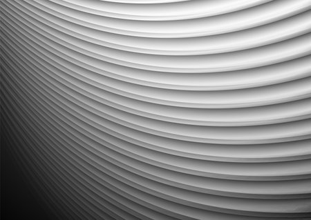 Gray minimal curved waves abstract geometric background. Vector designのイラスト素材