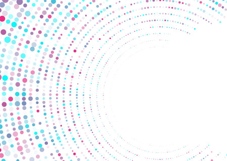 Bright blue pink minimal round dotted lines abstract background. Geometric concept vector designのイラスト素材