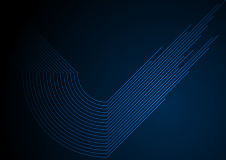 Blue glowing curved lines abstract futuristic technology background. Vector designのイラスト素材