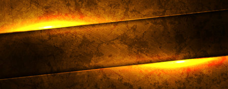 Bright orange neon glowing grunge abstract background. Vector banner designのイラスト素材