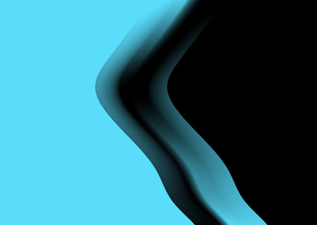 Contrast blue black smooth wavy abstract minimal background. Vector designのイラスト素材