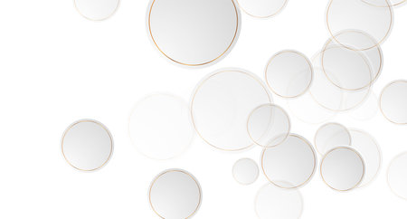 Gray and golden circles abstract luxury geometric background. Vector graphic designのイラスト素材