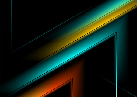 Black abstract concept background with colorful smooth stripes. Vector illustrationのイラスト素材
