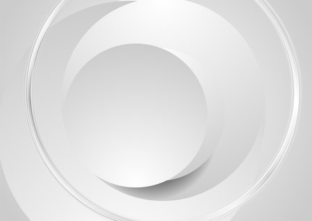 White gray geometric tech background with glossy circles. Vector designのイラスト素材