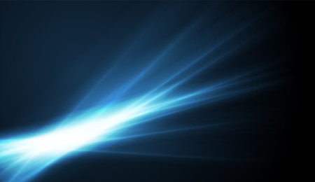 Blue shiny rays abstract glowing background. Technology vector designのイラスト素材