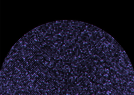 Futuristic tech blue pink halftones dotted circles abstract background. Geometric vector designのイラスト素材