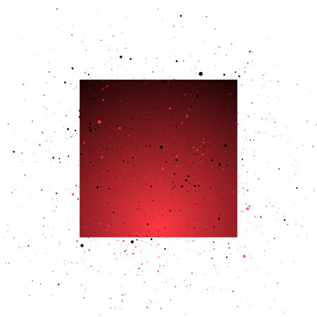 Dark red square and small dots abstract geometric background. Vector designのイラスト素材