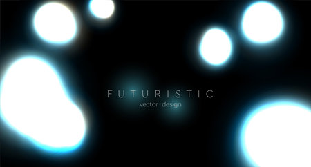 Bright glowing neon spots of light abstract background. Vector designのイラスト素材