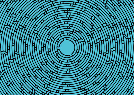 Blue and black circular dotted lines abstract hi-tech geometry background. Vector designのイラスト素材