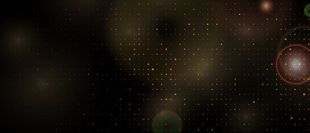 Luxury abstract shiny banner with small golden dots and lens flare. Sparkling vector backgroundのイラスト素材
