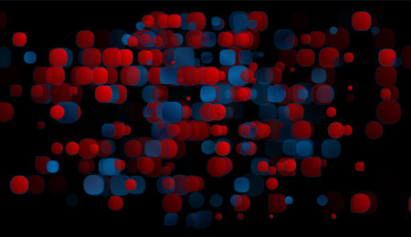 Red and blue geometric elements abstract tech background. Vector technology designのイラスト素材