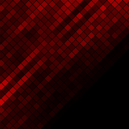 Dark red glossy mosaic squares abstract geometry background. Vector technology designのイラスト素材