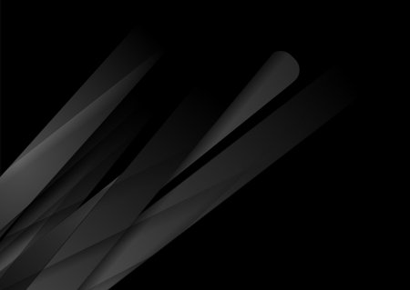 Black glossy stripes abstract tech geometric background. Vector designのイラスト素材
