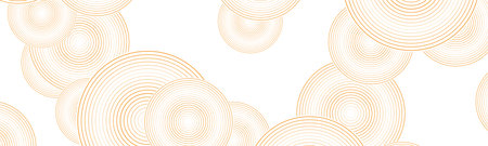 Orange white linear circles geometric abstract tech background. Minimal vector banner designのイラスト素材