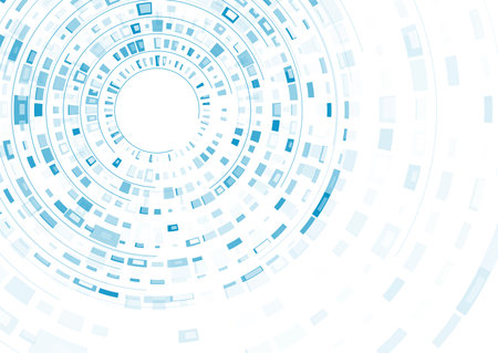 Abstract blue geometric circular lines and elements tech background. Vector minimal designのイラスト素材