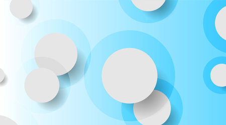 White blue glossy circles abstract minimal geometric background. Vector tech designのイラスト素材